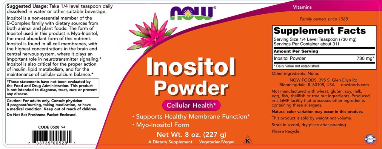 NOW - VEGETÁRIÁNUS INOZITOL POR - 226 G NOW - VEGETÁRIÁNUS INOZITOL POR - 226 G