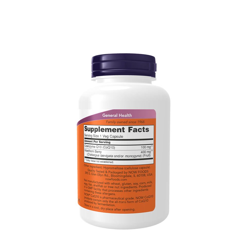 NOW - COQ10 100 MG WITH HAWTHORN BERRY - Q10 KOENZIM GALAGONYÁVAL - 180 KAPSZULA NOW - COQ10 100 MG WITH HAWTHORN BERRY - Q10 KOENZIM GALAGONYÁVAL - 180 KAPSZULA