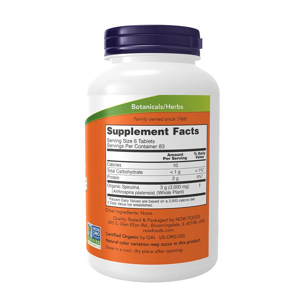 NOW - ORGANIKUS SPIRULINA ALGA 500 MG - 500 TABLETTA NOW - ORGANIKUS SPIRULINA ALGA 500 MG - 500 TABLETTA
