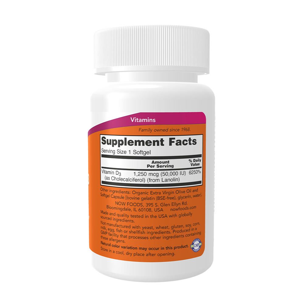 NOW - VITAMIN D-3 50,000 NE - 50 KAPSZULA NOW - VITAMIN D-3 50,000 NE - 50 KAPSZULA