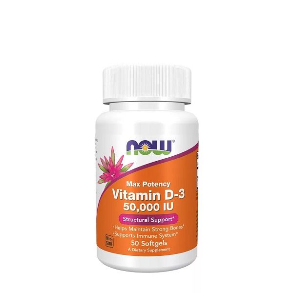 NOW - VITAMIN D3 50000 IU MAX POTENCY - 50 GÉLKAPSZULA