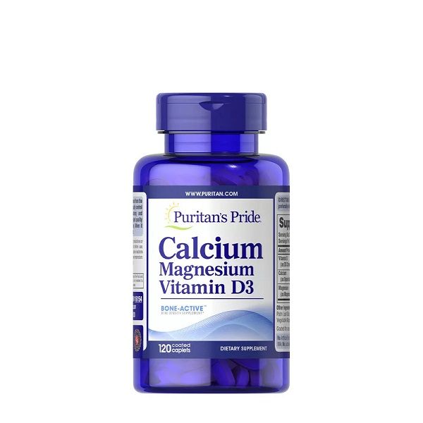 PURITANS PRIDE - CALCIUM MAGNESIUM WITH VITAMIN D3 - 120 KAPSZULA