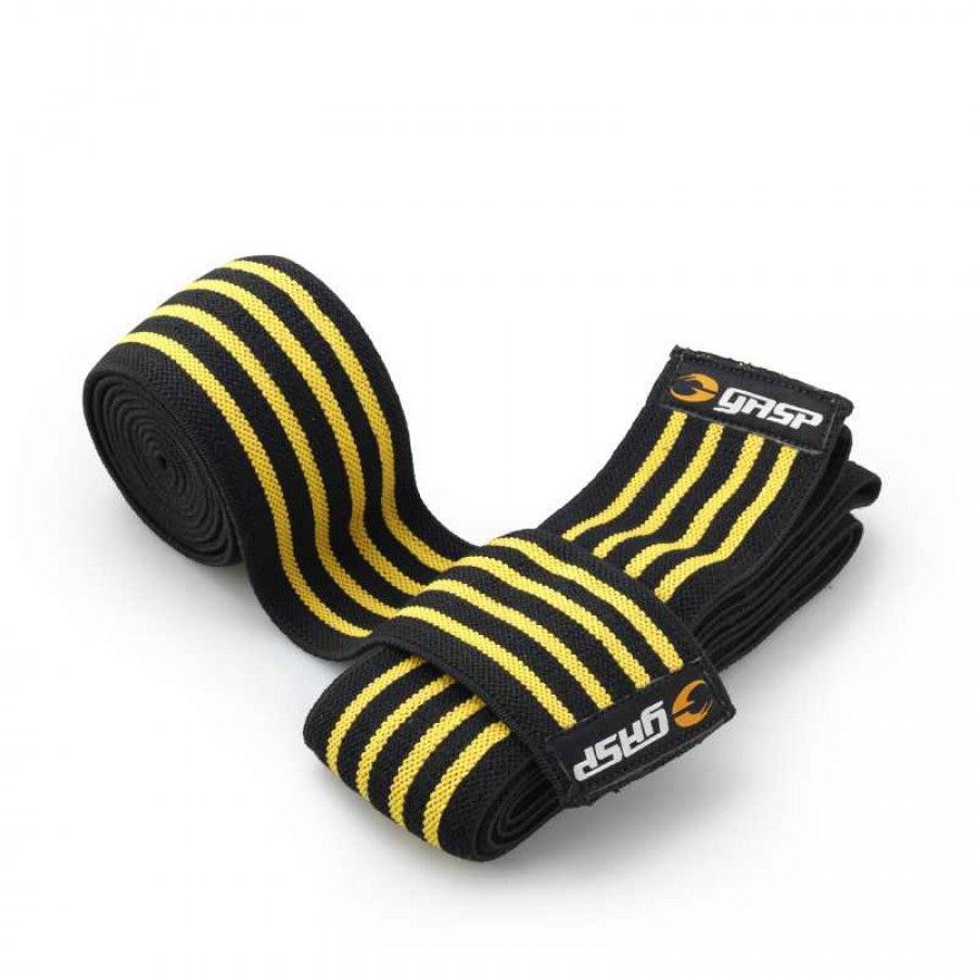 GASP INC - KNEE WRAPS TÉRDBANDÁZS - FEKETE/SÁRGA