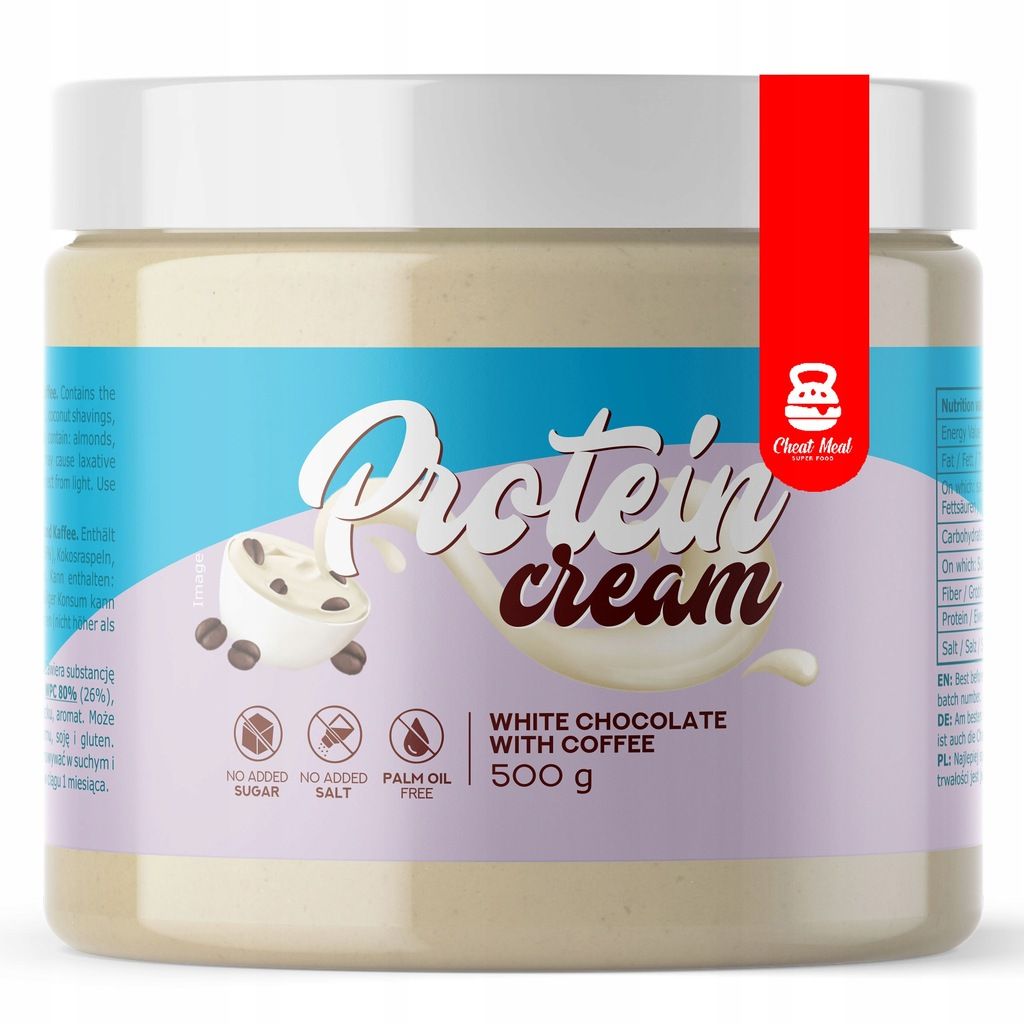 CHEAT MEAL - PROTEIN CREAM - 500 G - WHITE CHOCOLATE COFFEE/FEHÉRCSOKOLÁDÉS KÁVÉ