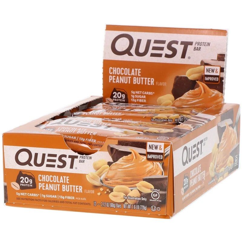 QUEST - QUEST PROTEIN BAR - 12X60 G - CHOCOLATE PEANUT BUTTER/CSOKOLÁDÉ-MOGYORÓVAJ