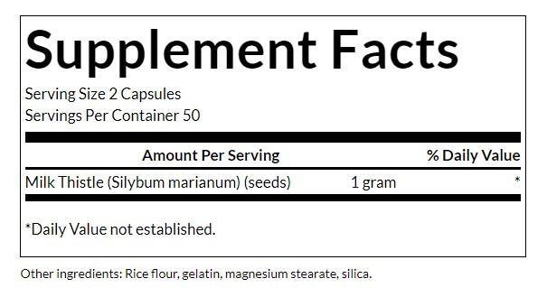 SWANSON - MILK THISTLE 500 MG - MÁRIATÖVIS KIVONAT - 100 KAPSZULA SWANSON - MILK THISTLE 500 MG - MÁRIATÖVIS KIVONAT - 100 KAPSZULA
