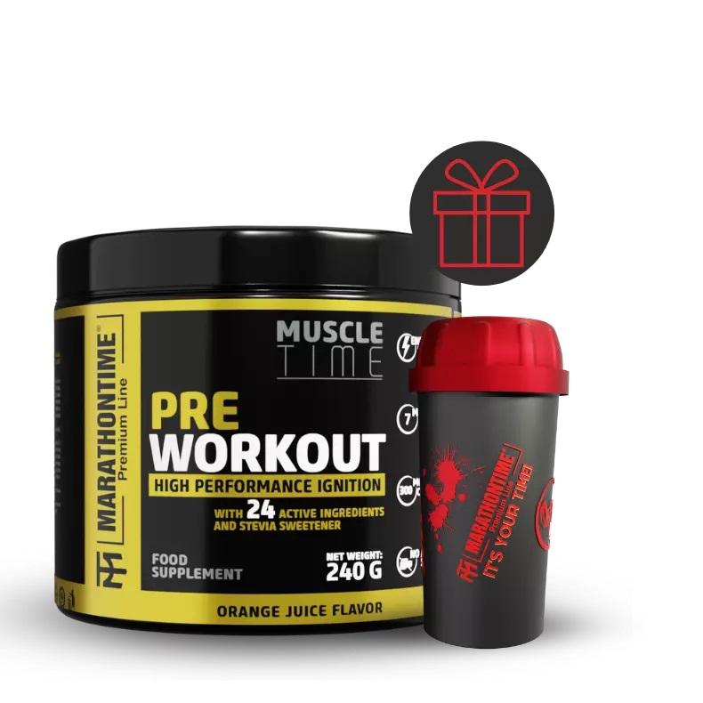 MARATHONTIME - PRE WORKOUT - EDZÉS ELŐTTI ENERGIZÁLÓ STEVIÁVAL ÉS 24 ÉRTÉKES ÖSSZETEVŐVEL - 240 G MARATHONTIME - PRE WORKOUT - EDZÉS ELŐTTI ENERGIZÁLÓ STEVIÁVAL ÉS 24 ÉRTÉKES ÖSSZETEVŐVEL - 240 G