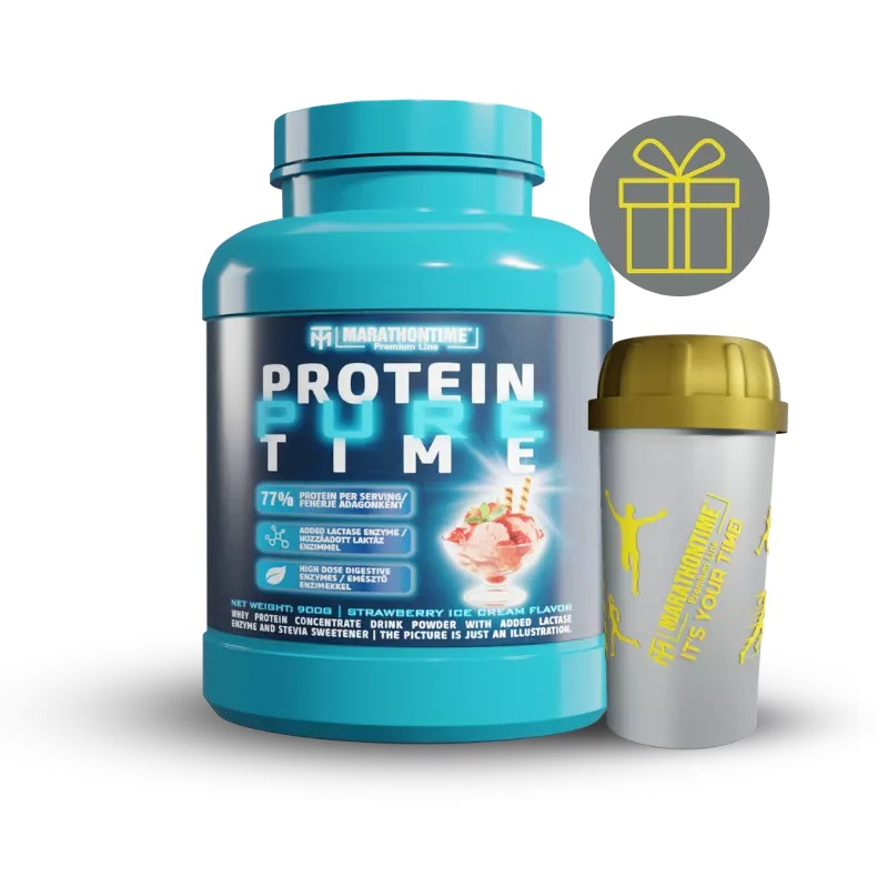 MARATHONTIME - A PURE PROTEIN TIME - LAKTÁZENZIMMEL DÚSÍTOTT FEHÉRJE KONCETRÁTUM STEVIÁVAL - 900 G