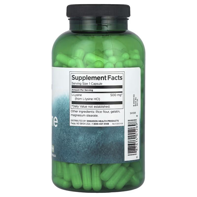 SWANSON - L-LYSINE 500 MG - L-LIZIN SZABAD AMINOSAV - 300 KAPSZULA SWANSON - L-LYSINE 500 MG - L-LIZIN SZABAD AMINOSAV - 300 KAPSZULA