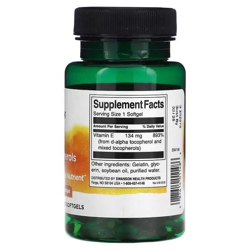 SWANSON - VITAMIN E-200 IU - 100 KAPSZULA SWANSON - VITAMIN E-200 IU - 100 KAPSZULA
