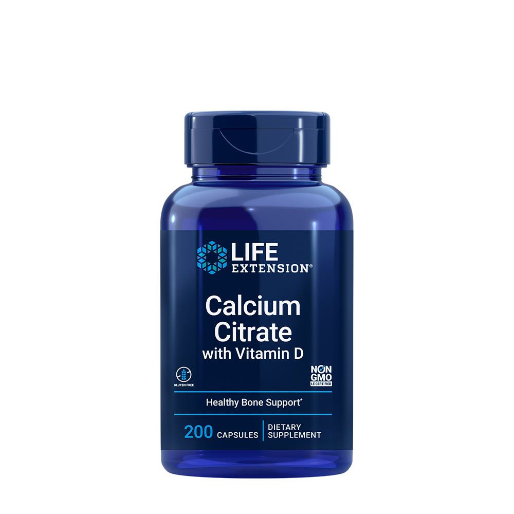 LIFE EXTENSION - CALCIUM CITRATE WITH VITAMIN D - 200 KAPSZULA