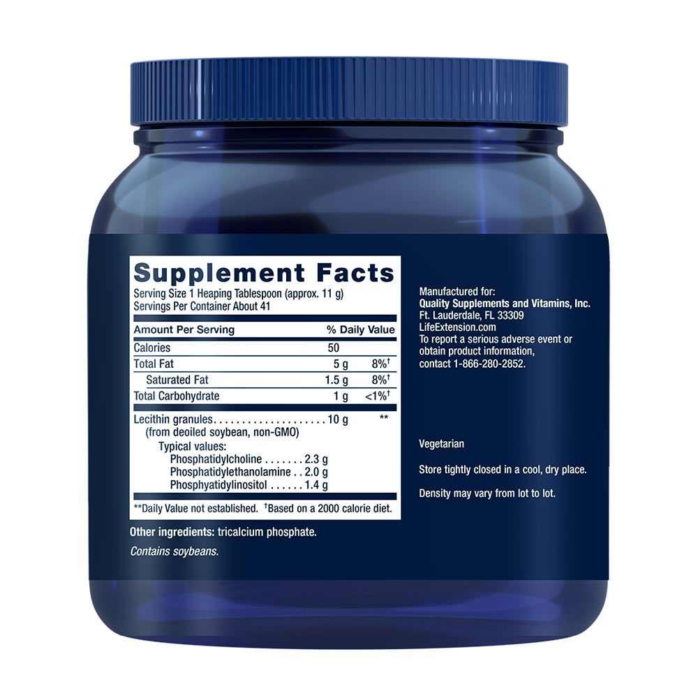 LIFE EXTENSION - LECITHIN POR - 454 G LIFE EXTENSION - LECITHIN POR - 454 G