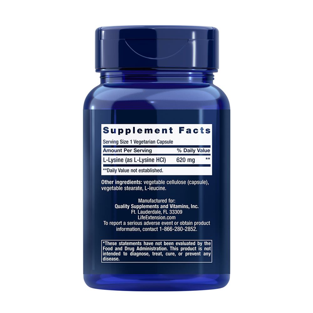 LIFE EXTENSION - L-LYSINE 620 MG - 100 KAPSZULA LIFE EXTENSION - L-LYSINE 620 MG - 100 KAPSZULA