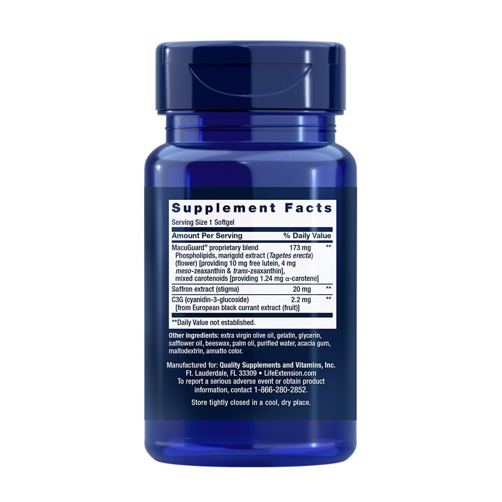 LIFE EXTENSION - MACUGUARD OCULAR SUPPORT WITH SAFFRON - 60 KAPSZULA LIFE EXTENSION - MACUGUARD OCULAR SUPPORT WITH SAFFRON - 60 KAPSZULA