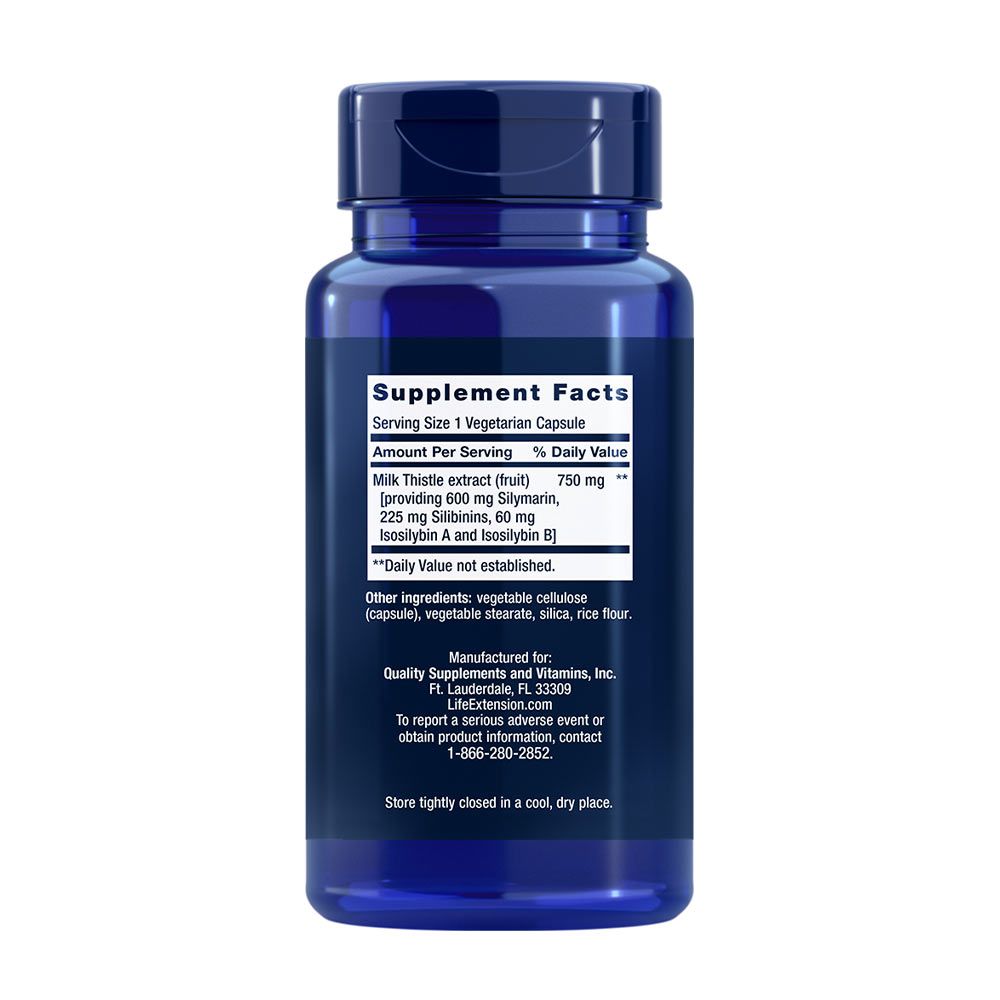 LIFE EXTENSION - MILK THISTLE (SILYMARIN SILIBININS ISOSILYBIN A & B) - 60 KAPSZULA LIFE EXTENSION - MILK THISTLE (SILYMARIN SILIBININS ISOSILYBIN A & B) - 60 KAPSZULA