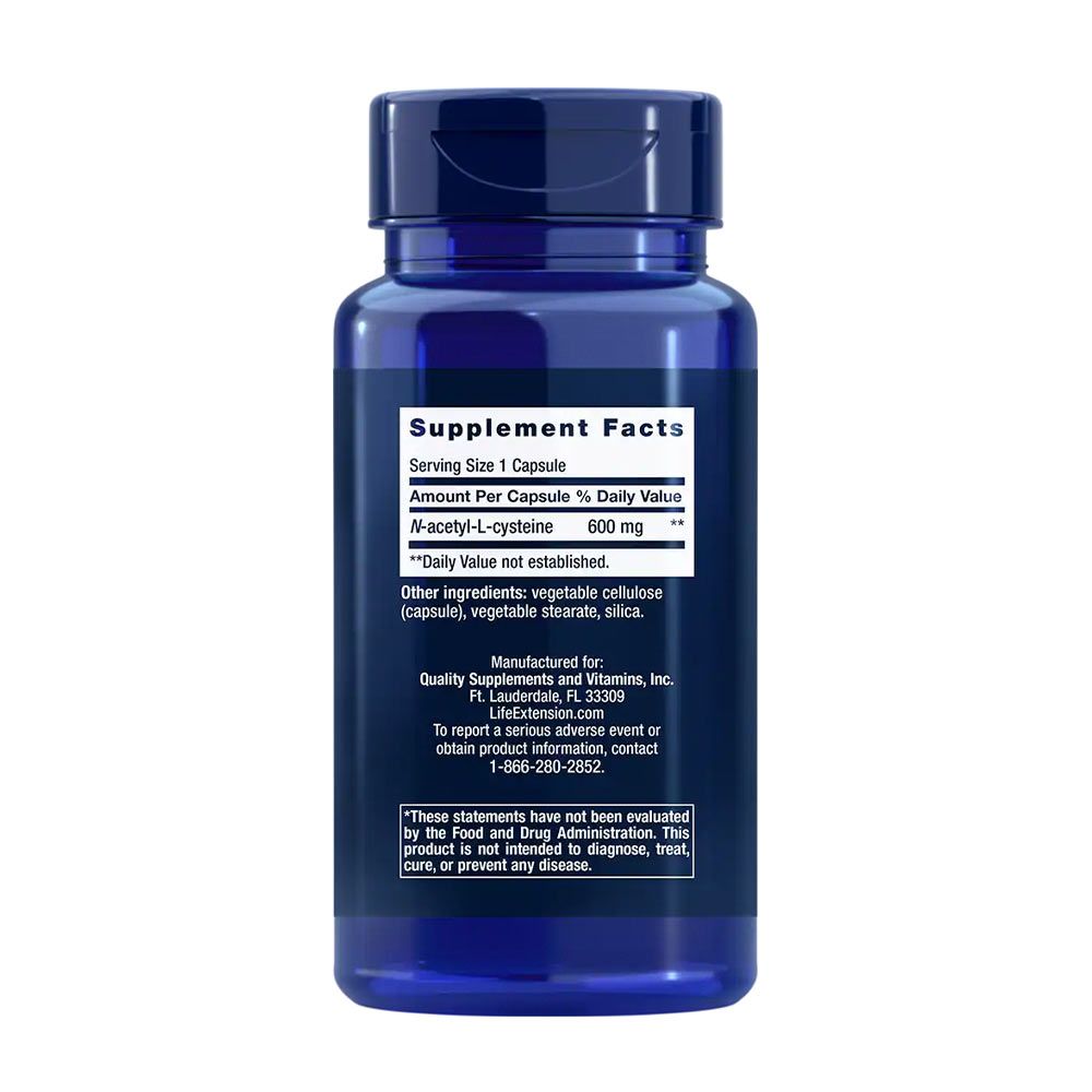 LIFE EXTENSION - N-ACETYL-L-CYSTEINE 600 MG - 60 KAPSZULA LIFE EXTENSION - N-ACETYL-L-CYSTEINE 600 MG - 60 KAPSZULA