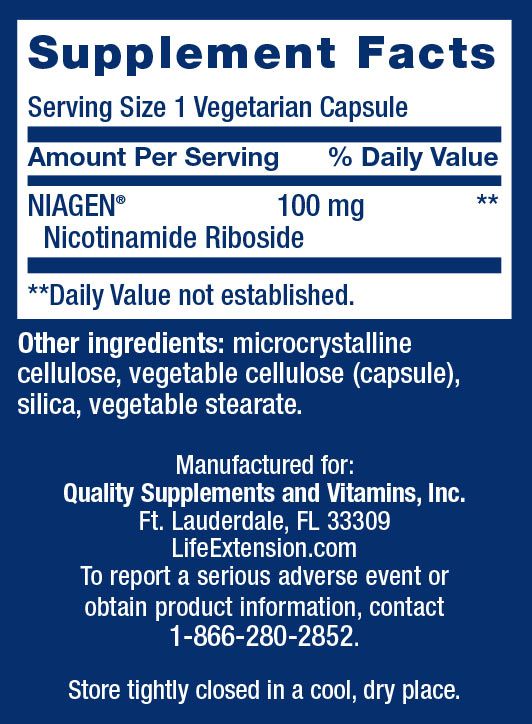 LIFE EXTENSION - NAD+ CELL REGENERATOR 100 MG - 30 KAPSZULA LIFE EXTENSION - NAD+ CELL REGENERATOR 100 MG - 30 KAPSZULA