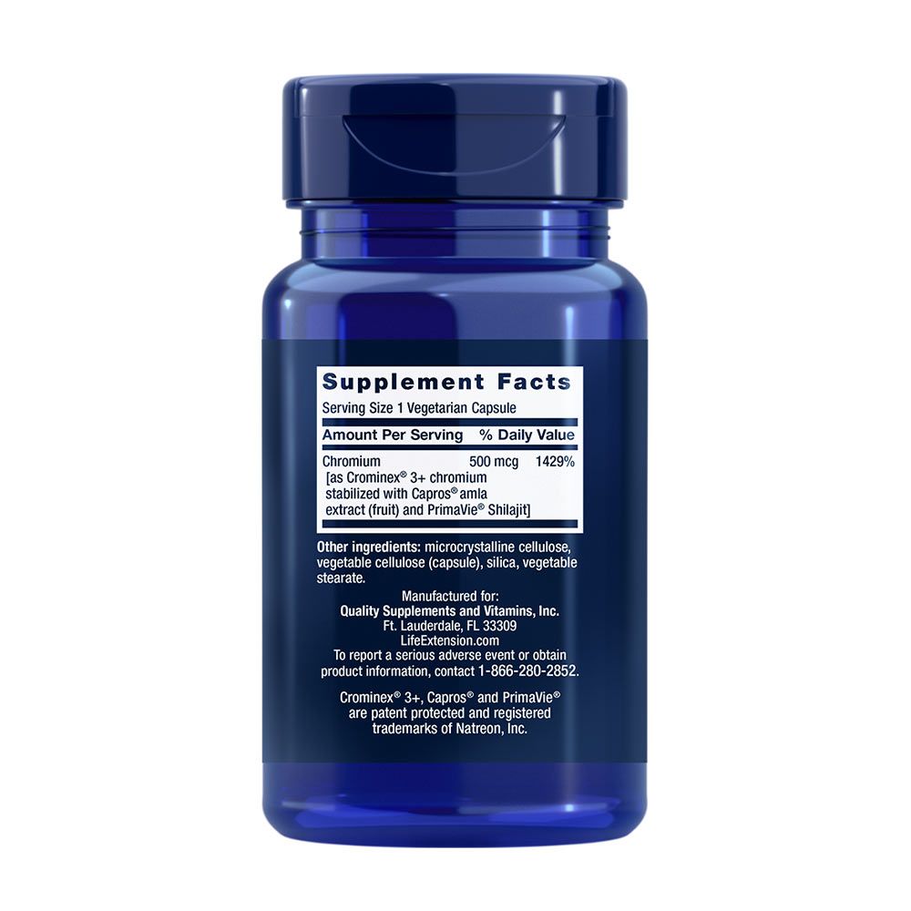 LIFE EXTENSION - OPTIMIZED CHROMIUM WITH CROMINEX 3+ - 60 KPASZULA LIFE EXTENSION - OPTIMIZED CHROMIUM WITH CROMINEX 3+ - 60 KPASZULA