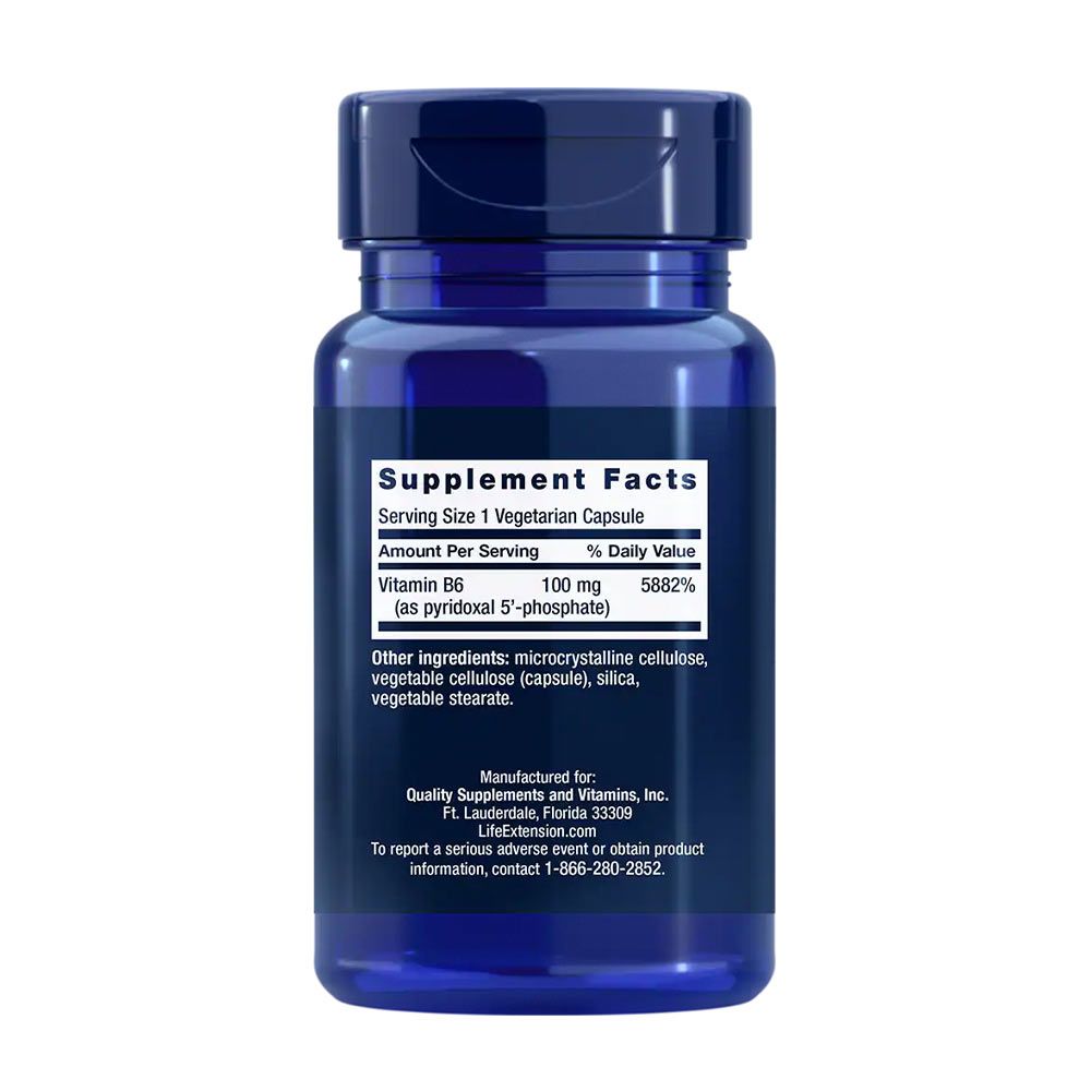 LIFE EXTENSION - PYRIDOXAL 5'-PHOSPHATE CAPS 100 MG - 60 KAPSZULA LIFE EXTENSION - PYRIDOXAL 5'-PHOSPHATE CAPS 100 MG - 60 KAPSZULA