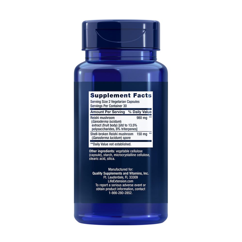 LIFE EXTENSION - REISHI EXTRACT MUSHROOM COMPLEX - 60 KAPSZULA LIFE EXTENSION - REISHI EXTRACT MUSHROOM COMPLEX - 60 KAPSZULA
