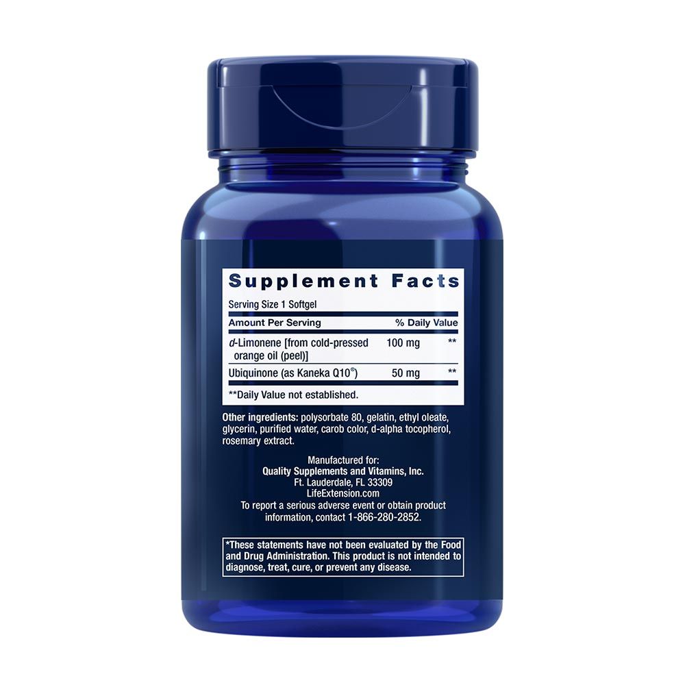 LIFE EXTENSION - SUPER-ABSORBABLE COQ10 (UBIQUINONE) WITH D-LIMONENE - 60 KAPSZULA LIFE EXTENSION - SUPER-ABSORBABLE COQ10 (UBIQUINONE) WITH D-LIMONENE - 60 KAPSZULA