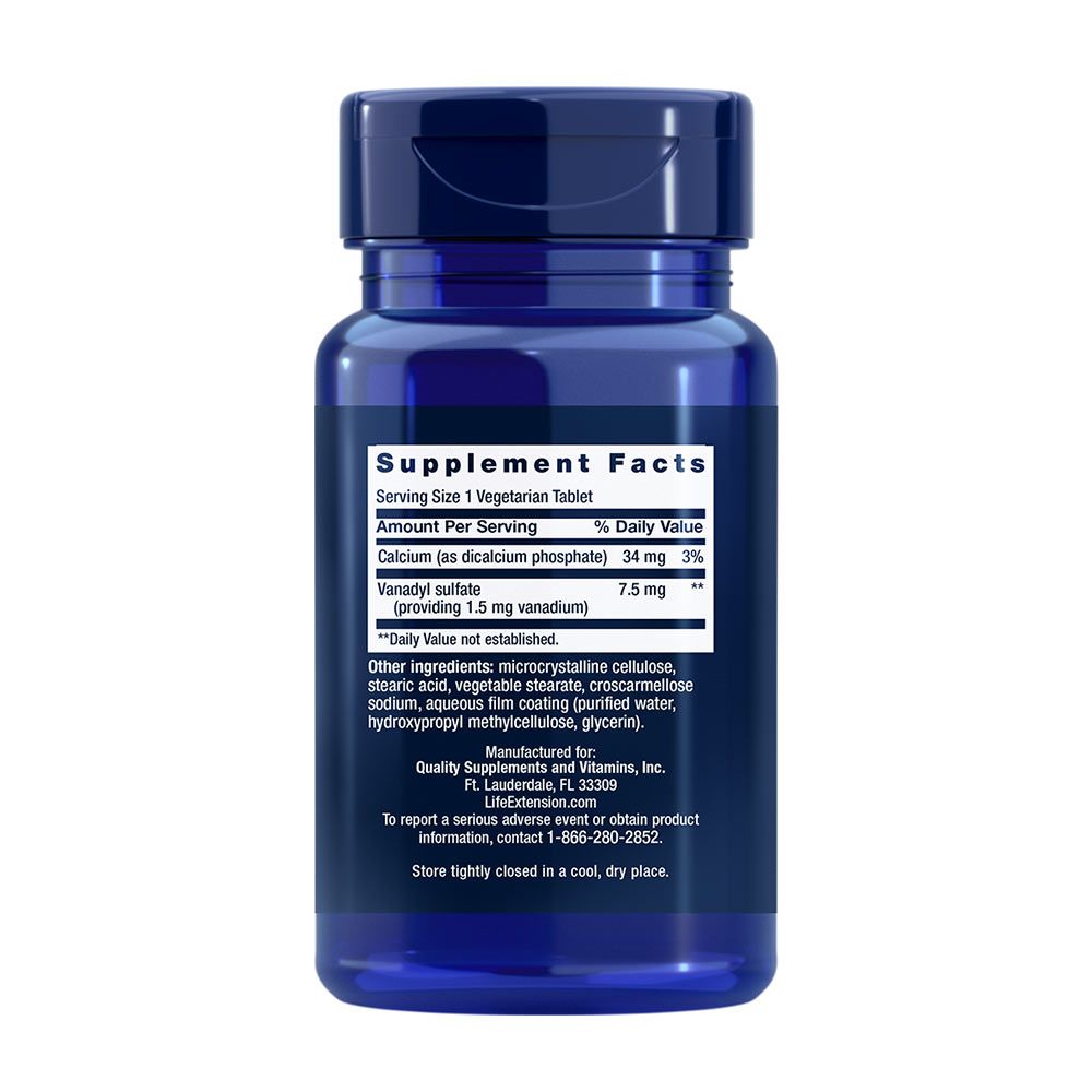 LIFE EXTENSION - VANADYL SULFATE 7.5 MG - 100 TABLETTA LIFE EXTENSION - VANADYL SULFATE 7.5 MG - 100 TABLETTA