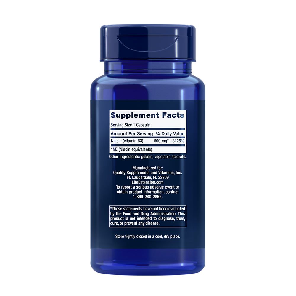 LIFE EXTENSION - VITAMIN - B3 (NIACIN) 500 MG - 100 KAPSZULA