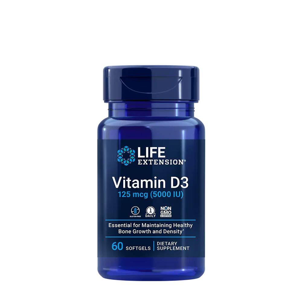 LIFE EXTENSION - VITAMIN D3 125 MCG (5000 IU) - 60 KAPSZULA LIFE EXTENSION - VITAMIN D3 125 MCG (5000 IU) - 60 KAPSZULA