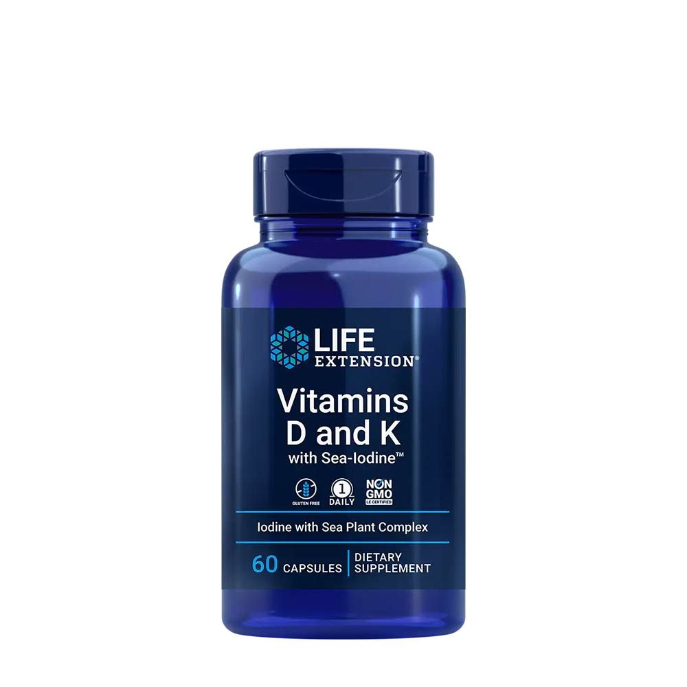 LIFE EXTENSION - VITAMINS D AND K WITH SEA-IODINE - 60 KAPSZULA LIFE EXTENSION - VITAMINS D AND K WITH SEA-IODINE - 60 KAPSZULA