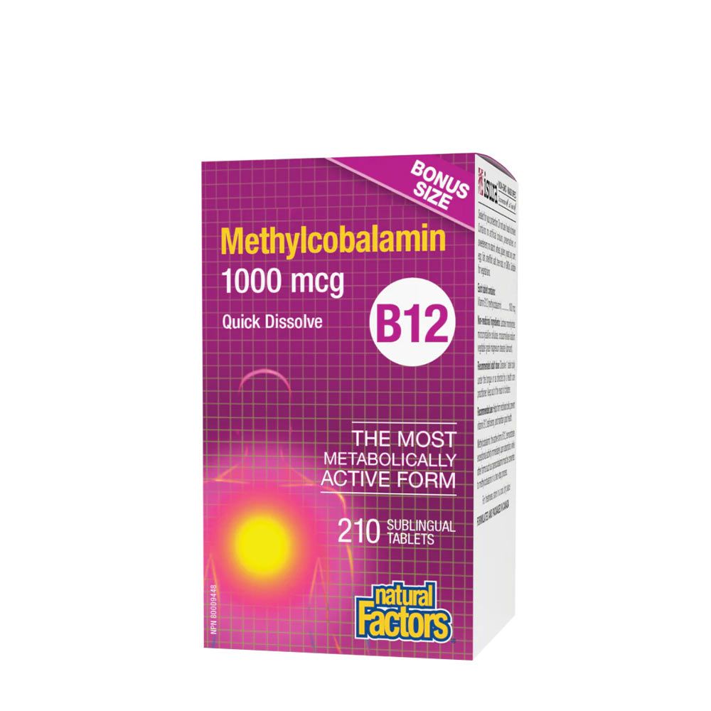 NATURAL FACTORS -B12 METHYLCOBALAMIN 1000 MCG - 210 TABLETTA NATURAL FACTORS -B12 METHYLCOBALAMIN 1000 MCG - 210 TABLETTA