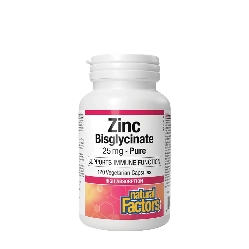 NATURAL FACTORS - CINK BISZGLICINÁT 25 MG - 120 KAPSZULA