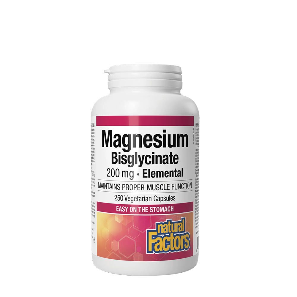 NATURAL FACTORS - MAGNESIUM BISGLYCINATE PURE 200 MG - 250 KAPSZULA