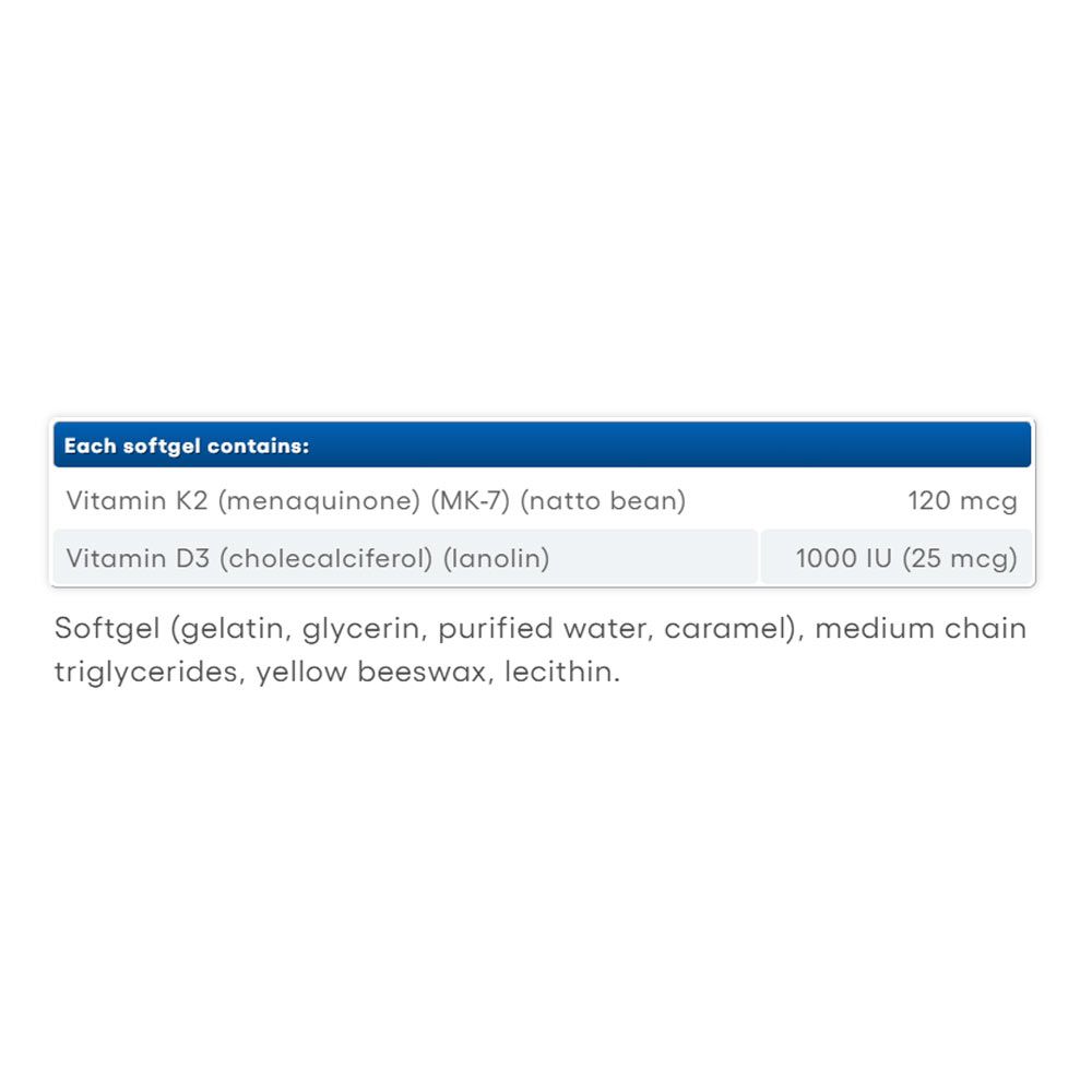NATURAL FACTORS - VITAMIN K+D 120 MCG & 1000 IU - 60 KAPSZULA NATURAL FACTORS - VITAMIN K+D 120 MCG & 1000 IU - 60 KAPSZULA