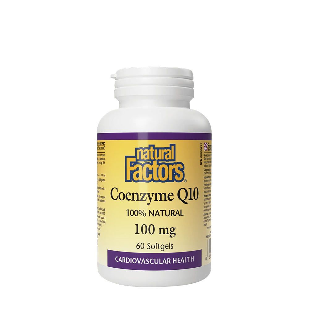 NATURAL FACTORS - COENZYME Q10 100 % NATURAL 100 MG - 60 KAPSZULA