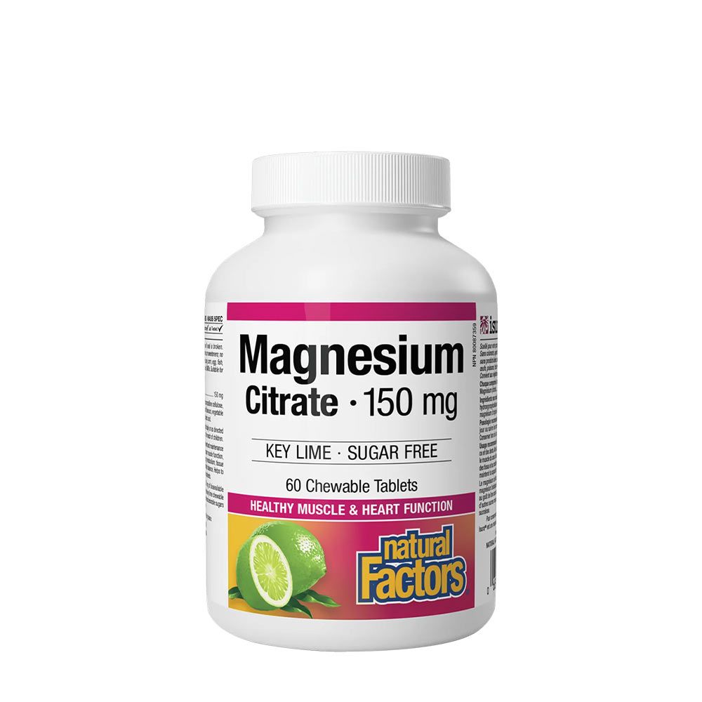 NATURAL FACTORS - MAGNESIUM CITRATE 150 MG - 90 RÁGÓTABLETTA
