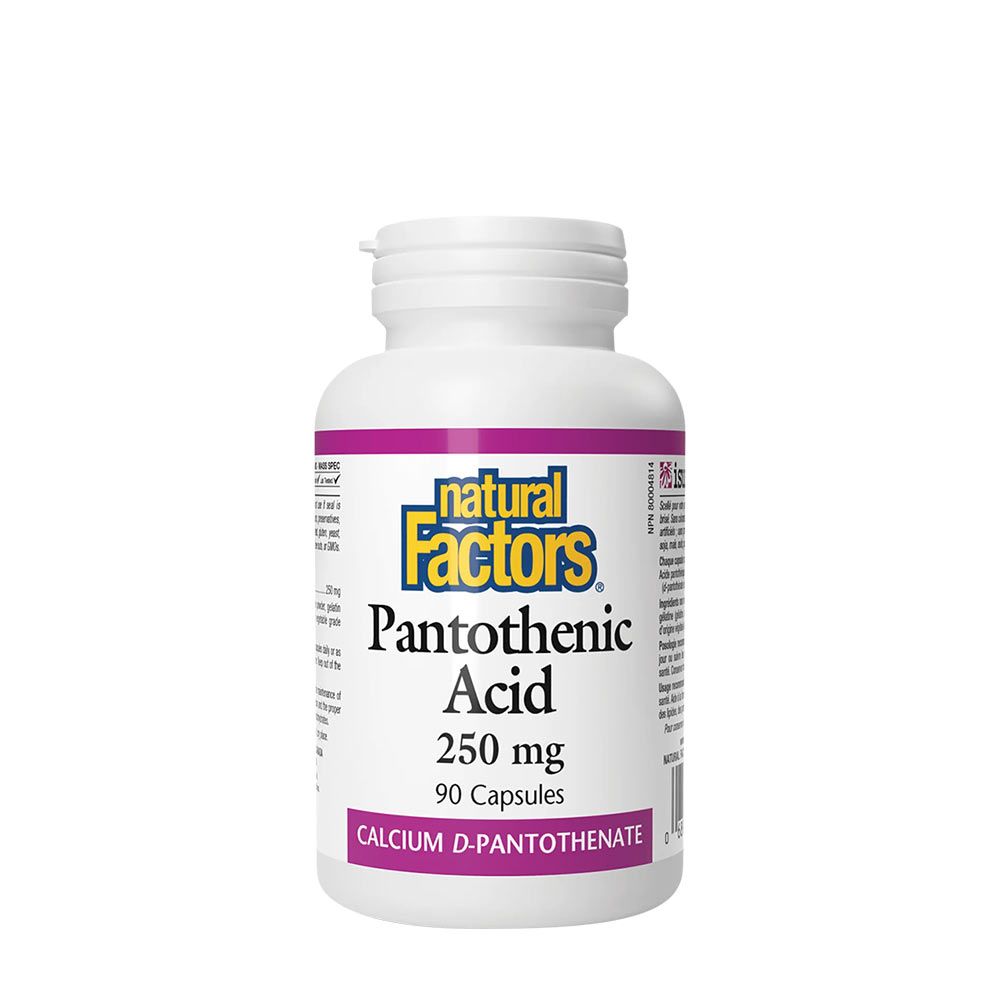 NATURAL FACTORS - PANTOTÉNSAV 250 MG - 90 KAPSZULA NATURAL FACTORS - PANTOTÉNSAV 250 MG - 90 KAPSZULA