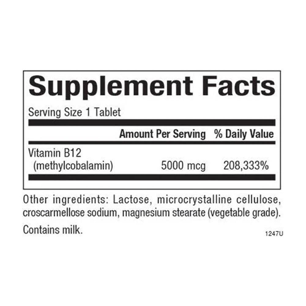NATURAL FACTORS - B12 METHYLCOBALAMIN 5,000 MCG - 60 TABLETTA