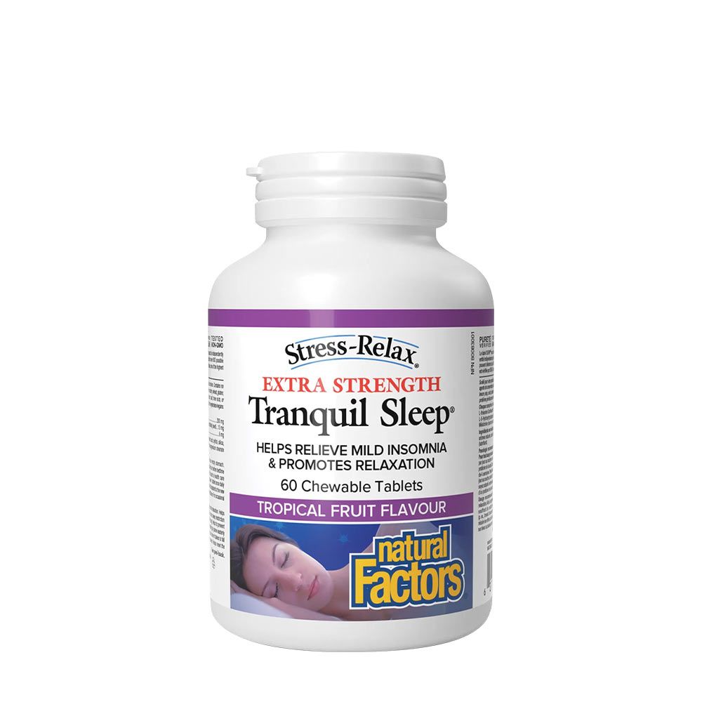 NATURAL FACTORS - TRANQUIL SLEEP EXTRA STRENGTH - 60 RÁGÓTABLETTA NATURAL FACTORS - TRANQUIL SLEEP EXTRA STRENGTH - 60 RÁGÓTABLETTA