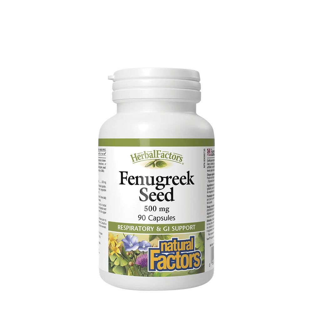 NATURAL FACTORS - FENUGREEK SEED 500 MG, HERBALFACTORS - 90 KAPSZULA NATURAL FACTORS - FENUGREEK SEED 500 MG, HERBALFACTORS - 90 KAPSZULA