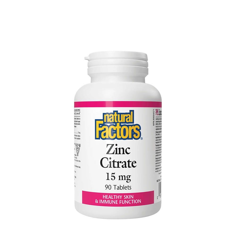 NATURAL FACTORS - ZINC CITRATE 15 MG - 90 TABLETTA