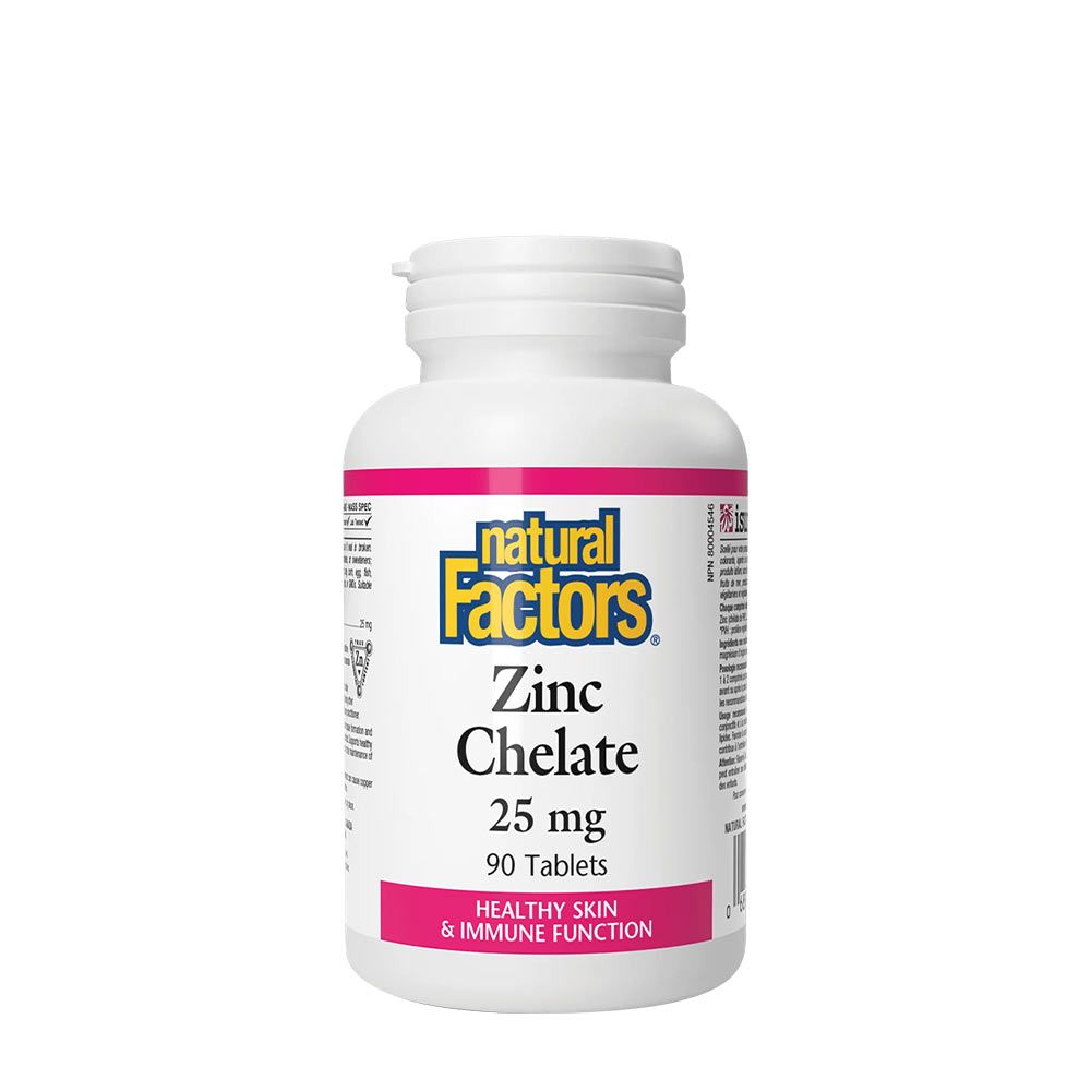 NATURAL FACTORS - ZINC CHELATE 25 MG - 90 TABLETTA NATURAL FACTORS - ZINC CHELATE 25 MG - 90 TABLETTA