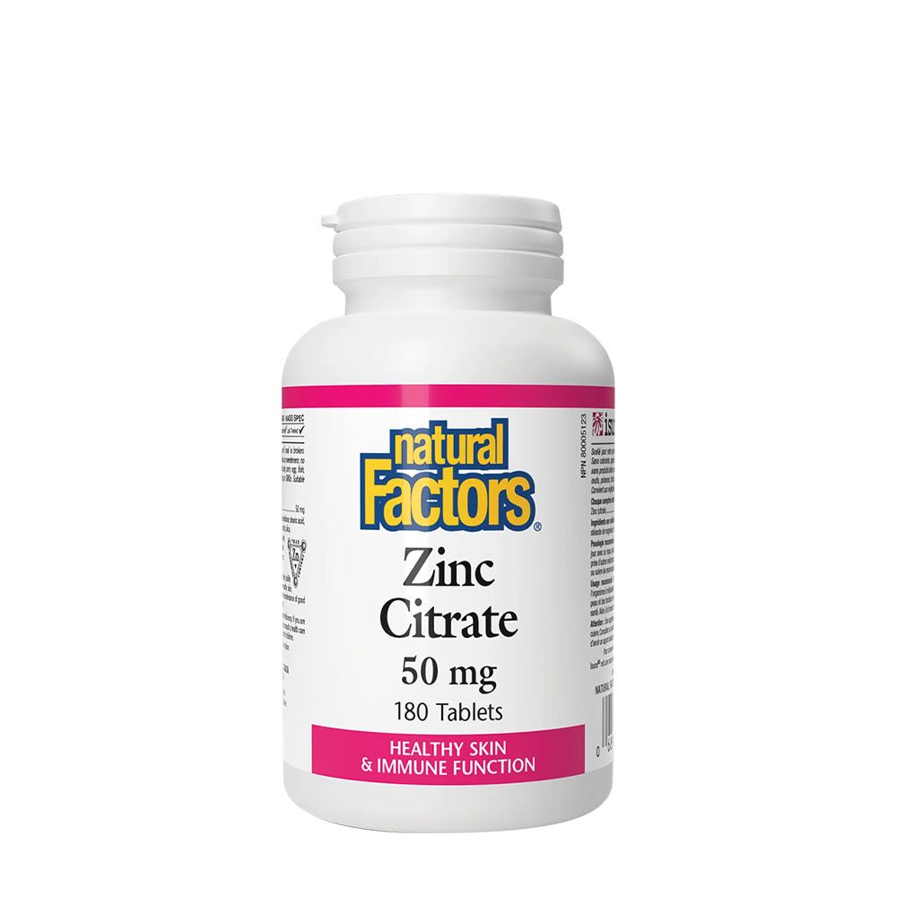 NATURAL FACTORS - ZINC CITRATE 50 MG - 180 TABLETTA NATURAL FACTORS - ZINC CITRATE 50 MG - 180 TABLETTA