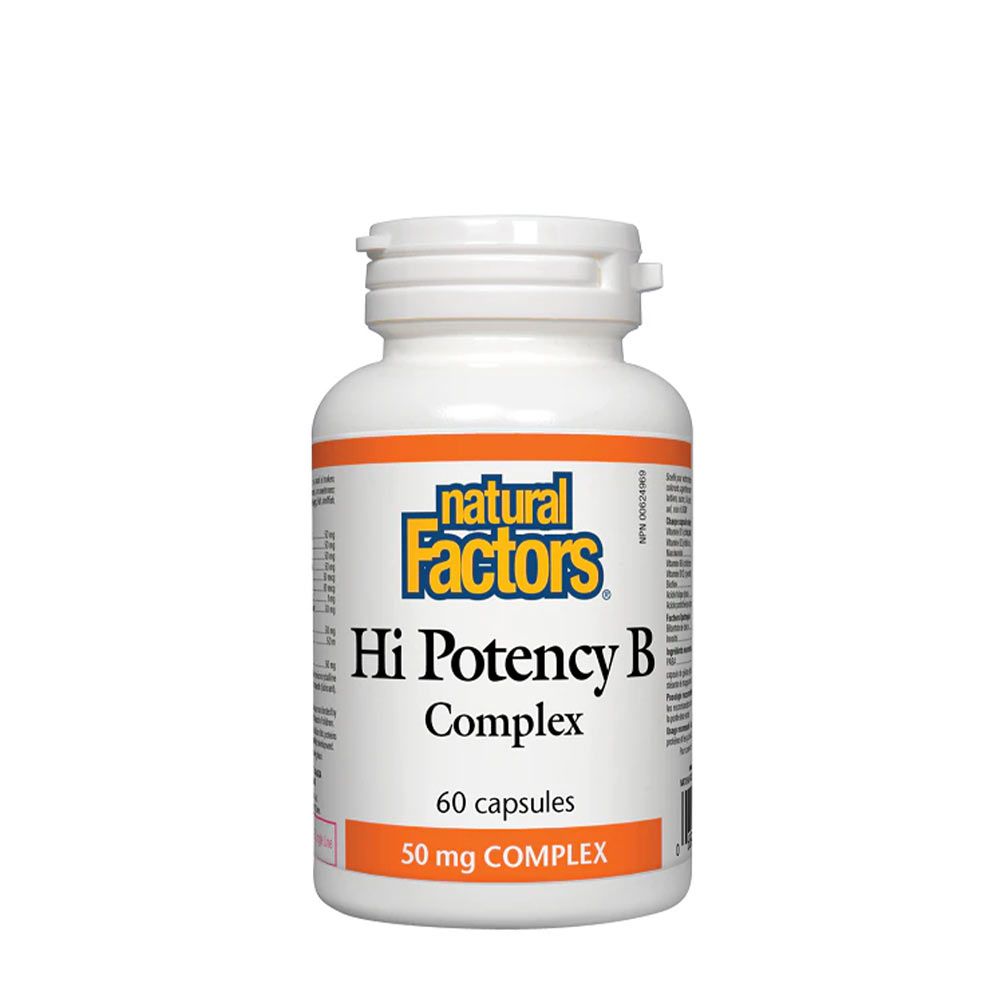 NATURAL FACTORS - HI POTENCY B COMPLEX - 60 KAPSZULA NATURAL FACTORS - HI POTENCY B COMPLEX - 60 KAPSZULA