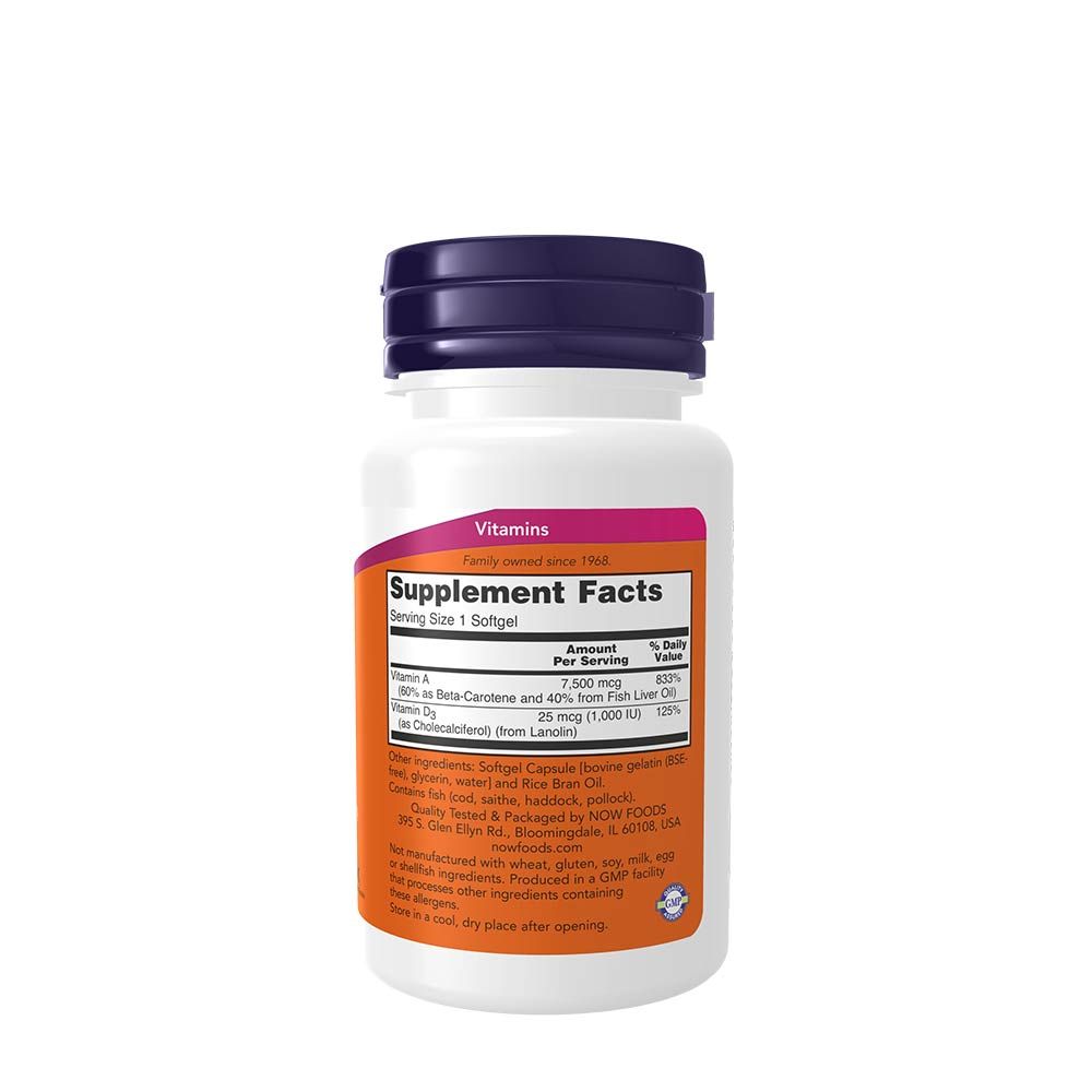 NOW - A- ÉS D3-VITAMIN 25,000/1,000 IU - 60 KAPSZULA NOW - A- ÉS D3-VITAMIN 25,000/1,000 IU - 60 KAPSZULA