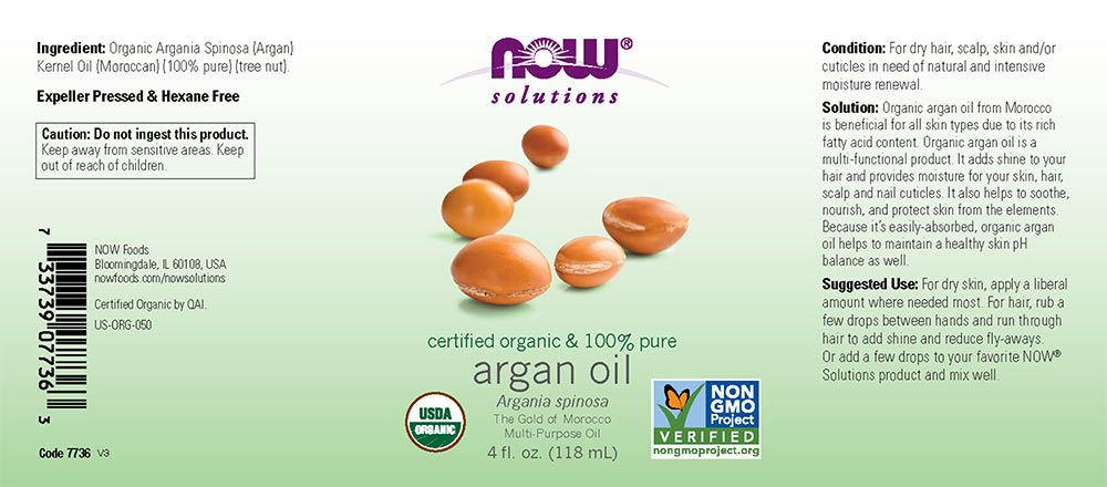 NOW - ARGAN OIL, ORGANIC - ARGÁNOLAJ - 118 ML NOW - ARGAN OIL, ORGANIC - ARGÁNOLAJ - 118 ML