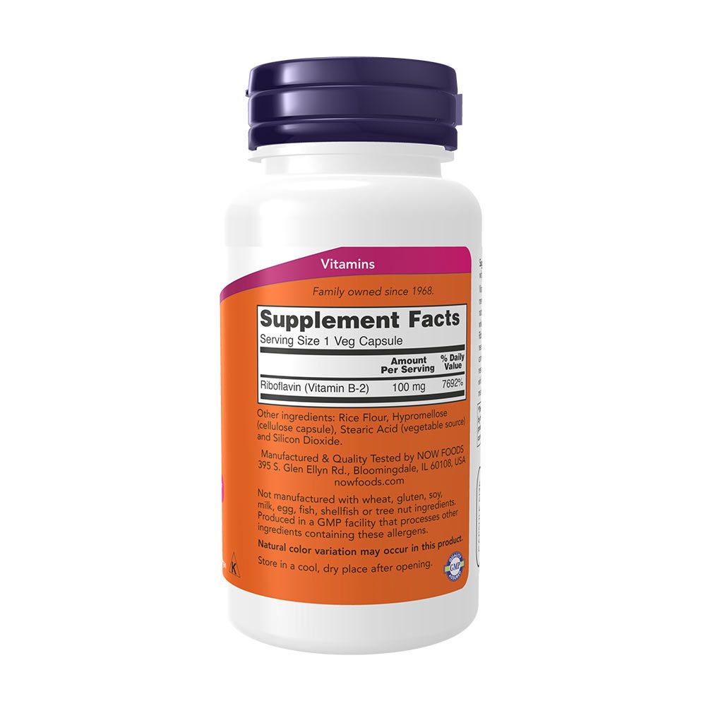 NOW - B2-VITAMIN (RIBOFLAVIN) 100 MG - 100 KAPSZULA NOW - B2-VITAMIN (RIBOFLAVIN) 100 MG - 100 KAPSZULA