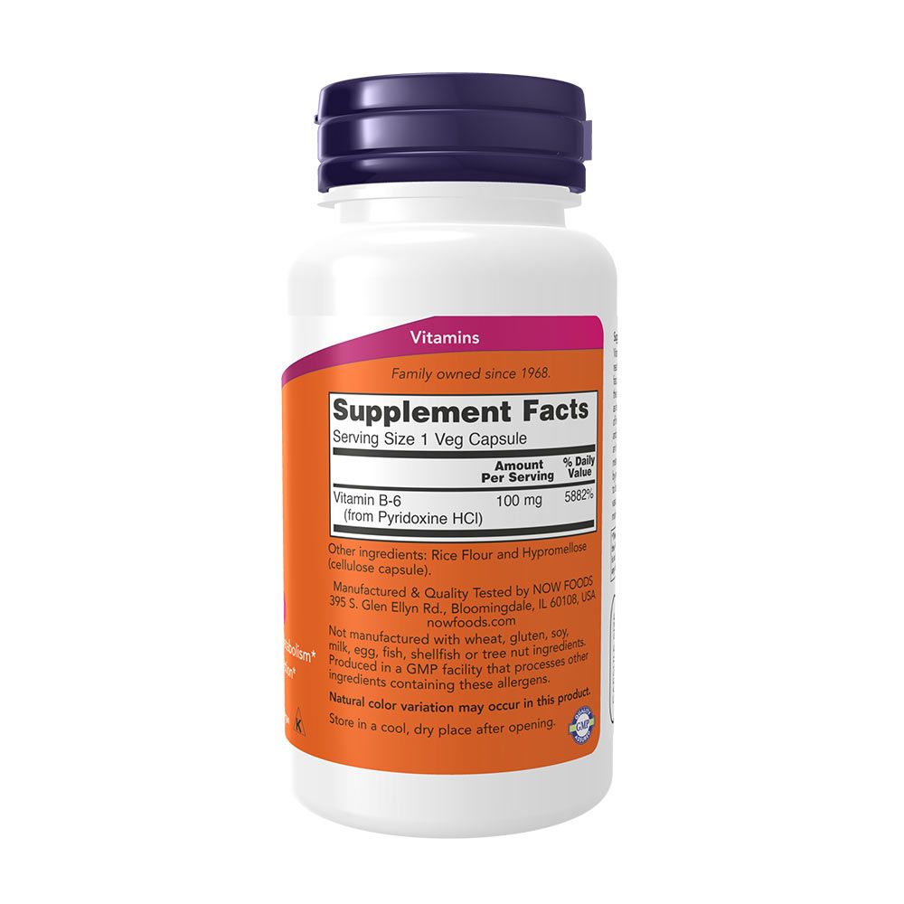 NOW - B6-VITAMIN 100 MG - 100 KAPSZULA