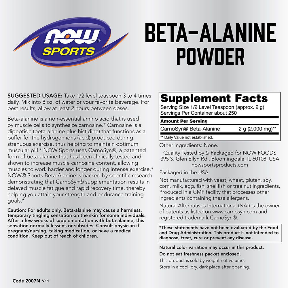NOW - BÉTA-ALANIN POR - 500 G NOW - BÉTA-ALANIN POR - 500 G
