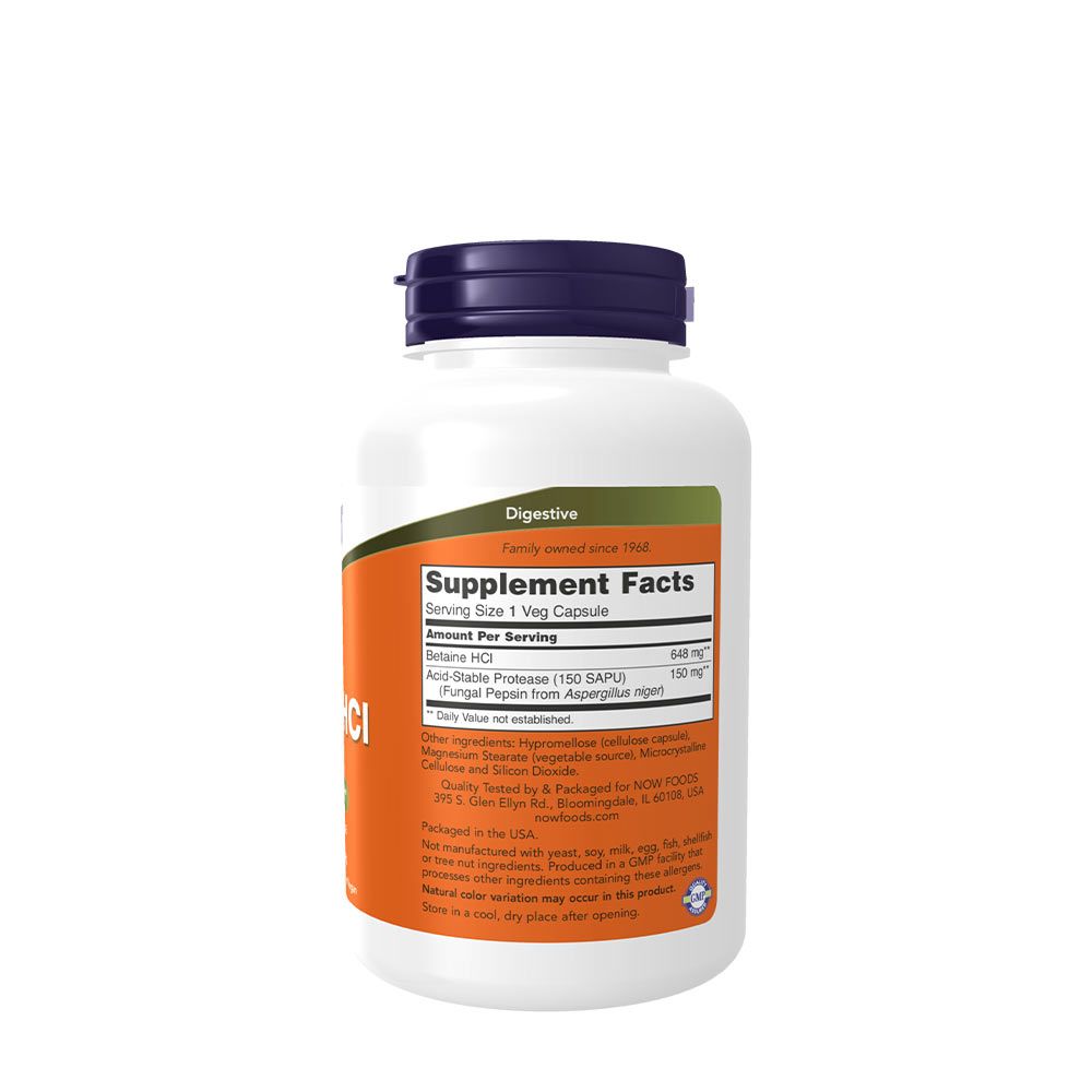 NOW - BETAIN HCL 648 MG - 120 KAPSZULA NOW - BETAIN HCL 648 MG - 120 KAPSZULA