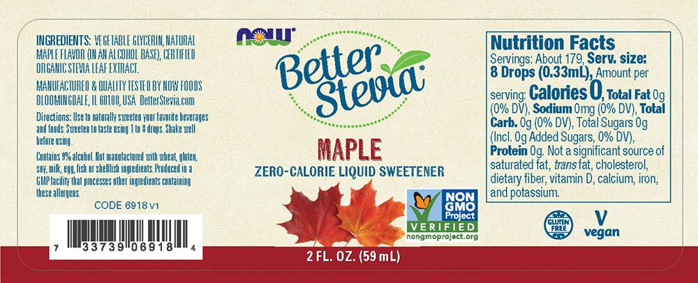 NOW - BETTERSTEVIA LIQUID - FOLYÉKONY ÉDESÍTŐSZER - JUHAR - 59 ML